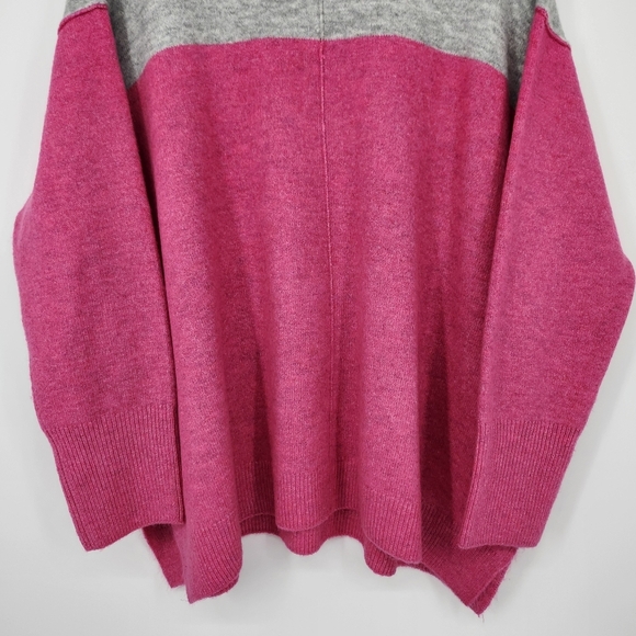 Vince Camuto Womens Color Block Sweater Size 2X Pink Gray Boxy Comtemporary - Picture 3 of 8